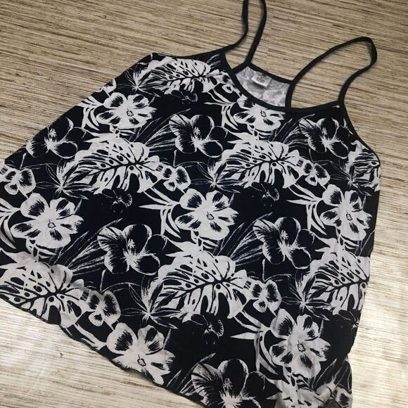 R-74 COZY ROZY California soft cami racerback top NAVY FLORAL size L nwot - Picture 1 of 1